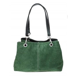 Girly HandBags Italian Suede Leather Shoulder Bag (Fuchsia)