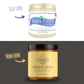 BeesOline-All Natural Moisturizer - 100% PETROLEUM FREE Alternative to Petroleum Body Jelly,1-8oz jar,For EXTREMELY DRY SKIN,GREAT for ECZEMA & Barrier PROTECTION