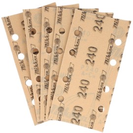 RYOBI #240 6613521 Velcro Backed Woodworking Paper For S-815M, NS-350M Sanders, 5 Sheet Set, 3.7 x 7.3 inches (94 x 186 mm), With Holes, AA