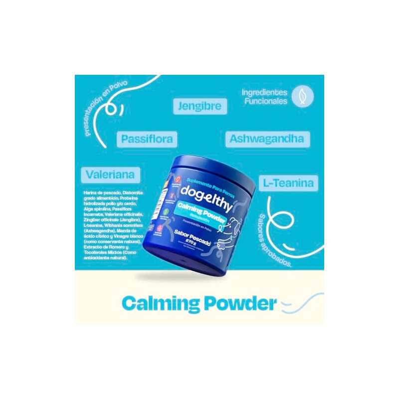 Dogelthy Calming Powder Suplemento Relajante Natural para Perros