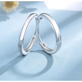 Cuff Tiny Small Hoop Earrings for Women Girls Cartilage Sterling Silver Dainty Minimalist Unisex Huggie Sleeper Hoops Hypoallergenic Fashion Jewelry 4 Sizes, Metal