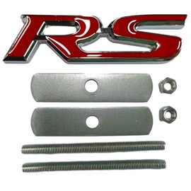 3D Raised Letters RS Emblem Grill Metal Badge Fits for Camaro Series Automotive Decoration(Red)
