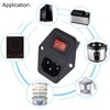 Xiatiaosann 3 PCS Inlet Module Plug, Rocker Switch Power Socket