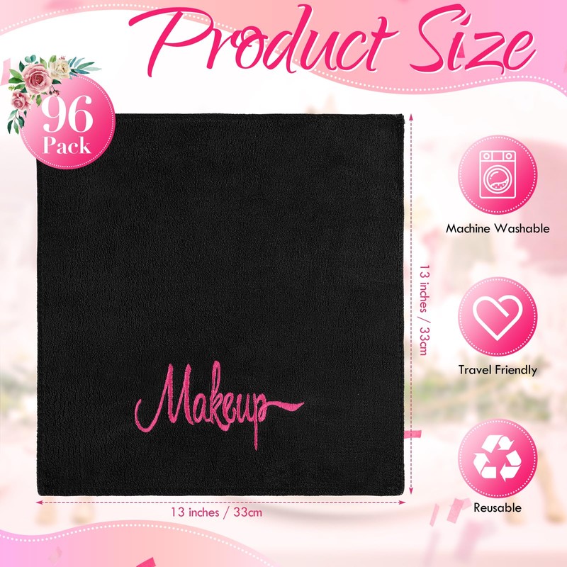 Preboun 96 Pack Makeup Remover Cloths, 13 x 13 Inch