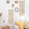 Mkouo 2 Pieces Macrame Woven Wall Hanging Boho Chic Bohemian