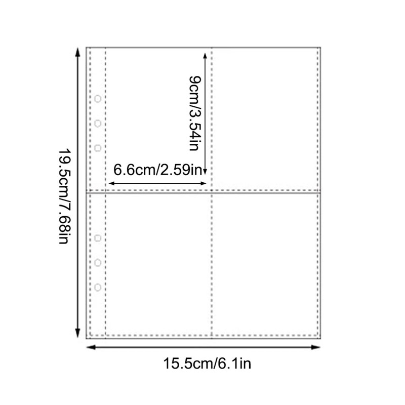 Jinmoioy Clear A5 Binder Display Album, Unmarked, 4-Pocket Storage Refill