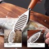 Stainless Steel Fish Scale Remover, Manual Fish Scaler with Wood