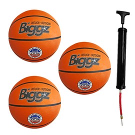 Biggz Mini Rubber Basketball 5in (3 Pack) with (1) Ball Hand Pump