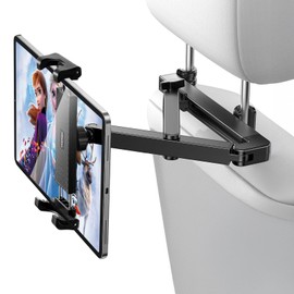 TOPGO Car Tablet Holder, Backseat Extendable Arm Stand, Smartphone Holder, 360 Degree Rotation, Easy Installation, Improves Stability, Foldable, Headrest Holder, Bar Range 4.7 - 13 inches, 1.0 inches