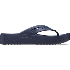 Crocs Women's Baya Platform Flip Sandal, Navy, 5