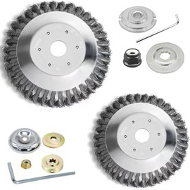 Nowaca 6 Inch & 8 Inch Unbreakable Wired Trimmer Blade, Steel Wire Cutter Trimmer Head, Wire Trimmer Head with Adapter Kit for String Trimmers, Gardening Lawnmower, Moss Grass Rust Removal1