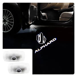 New Alphard 40 Series Vellfire Courtesy Light, Car Curtain Lamp, Fade-Resistant, LED Logo Projection Curtain Light, Door Light, Set of 2 Tools, Compatible with Toyota Alphard 40 Series