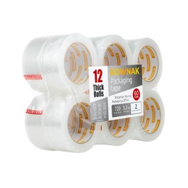 ROWNAK Clear Packaging Tape (12rolls) – 3.2mil Thick, 2.0 inches Wide,60 Yards Roll, Total 720 Yards Strong Adhesive, Silent, Reliable, Cold-Resistant – for Home, Office, Logistics Services and More