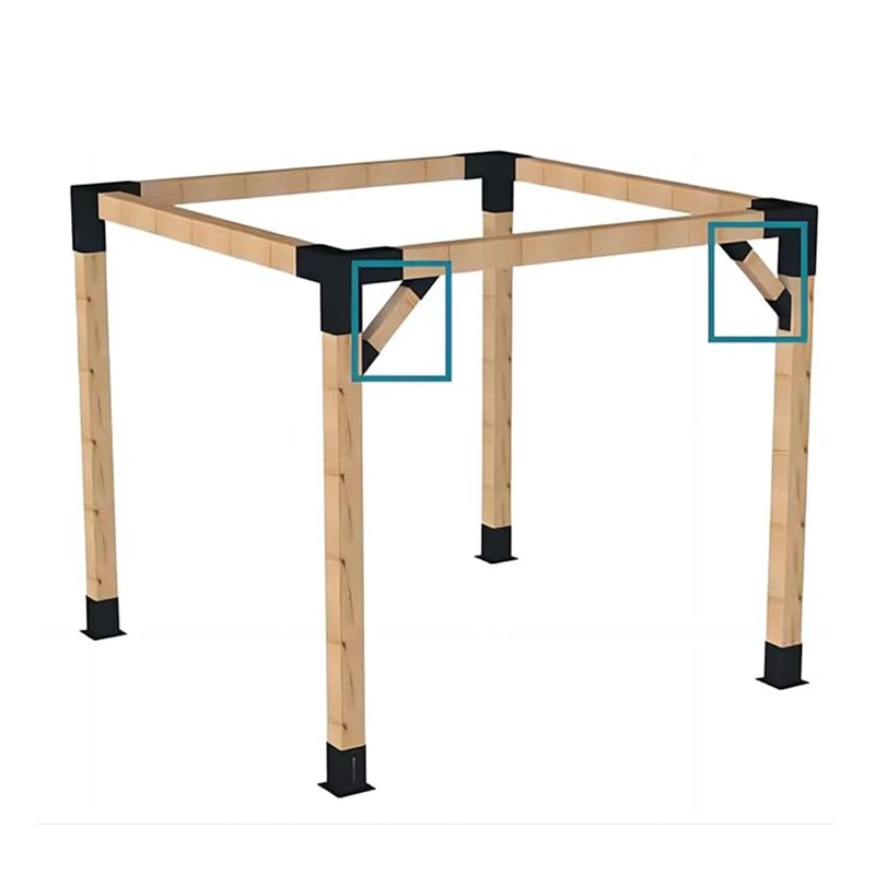 45-Degree Pergola Bracket, 8 Pack Heavy Duty Connector Brace Bracket
