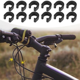 X AUTOHAUX 100pcs Bike Brake Cable Clip C Style Clamp Plastic Black for Mountain Bike Road Bicycle
