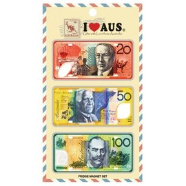 I Love Aus Money Notes Fridge Magnet Set