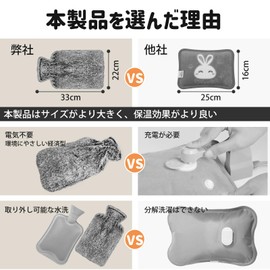 Rockykey Hot Water Bottle, 8.6 gal (2 L) Capacity, Eco Hot Water Bottle, Energy Saving, Hot Water Dispenser, No Electricity Required, Washable, Heating Equipment, Bedding, Soft, Cold Protection, Cold