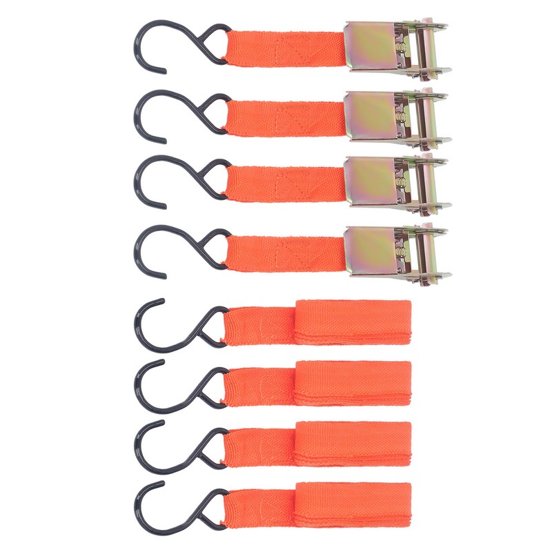 4Pcs Ratchet Tie Down Straps Motorcycle Car Buckle Set 15in