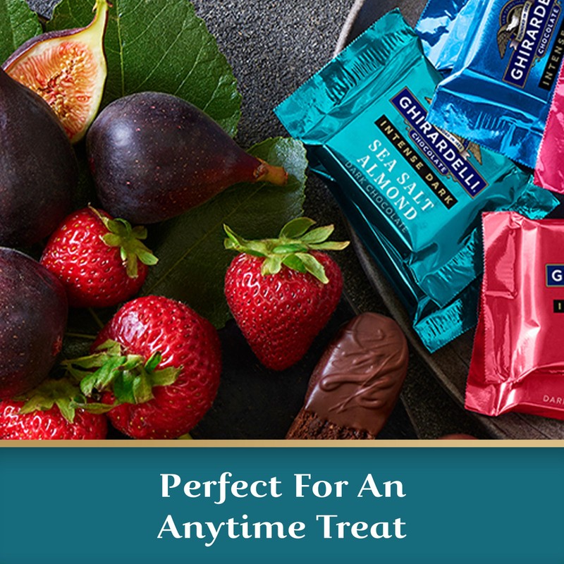 GHIRARDELLI Intense Dark Chocolate Squares, Sea Salt Almond, 4.12 Oz
