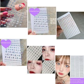 6 Hojas De Pegatinas Para Ojos Con Diamantes De Imitación Pegatinas De Diamantes De Imitación Para Maquillaje Joyas Faciales Gemas Adhesivas Para La Cara Calcomanía De