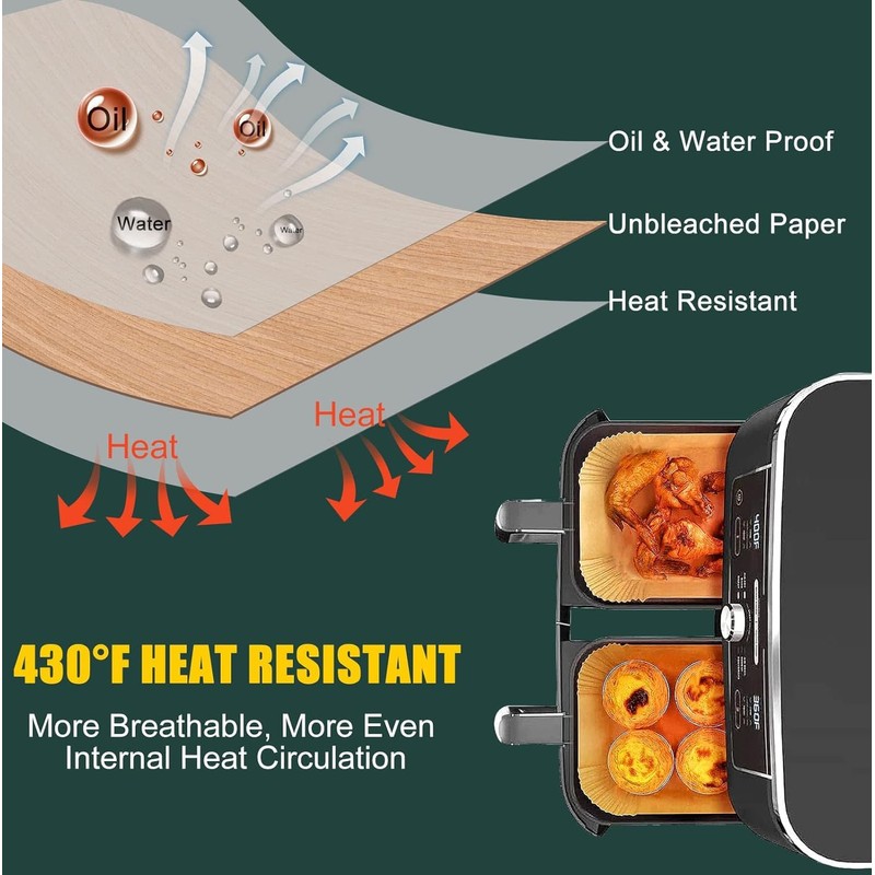 Air Fryer Disposable Paper Liners for Ninja Dual Airfryer Accessories,