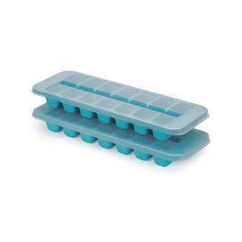 Joseph Joseph Flow - Easy-fill Ice-cube Tray with Lid, Stackable, Large 14 cube capacity (2-pack), Blue