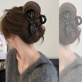 Natunofu Hair Clip Small Hair Clip, Hair Accessory, Hair Clip, Tightly Curled, Hair Clip, Small Ribbon, Barrette, Cute, Ribbon, Hair Ornament, Stylish, Barrette, Hair Clip, Adult, Elegant, Elegant,