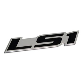 ERPART LS1 Embossed Black on Highly Polished Silver Real Aluminum Auto Emblem Badge Nameplate Compatible with Chevy Chevrolet Pontiac Cadillac Holden Special Vehicles HSV GM