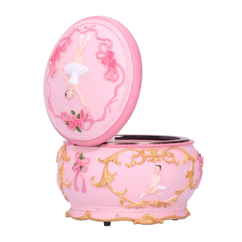 LED Music Box Figurine Rotation Exquisite Music Box Home Decoration