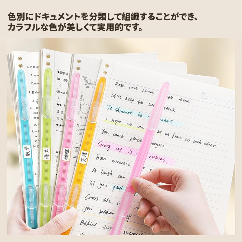 DEVENTORZ Document Binding Paper Fastener with 2 Holes, Colorful, Document