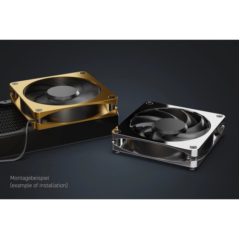 Alphacool Apex Stealth Metal Power Fan, 3000 RPM, Chrome
