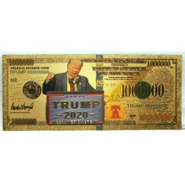 Unbranded Trump 2020 Million Dollar 24K Plated Gold Foil Note