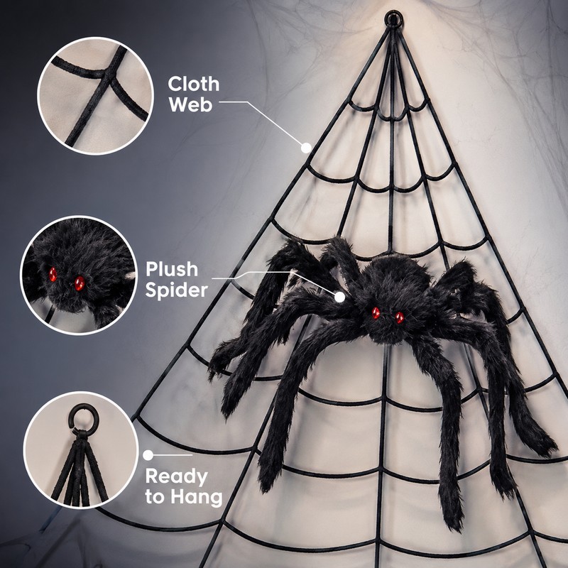 5M Triangle Spider Web for Halloween Decor – Large Cloth