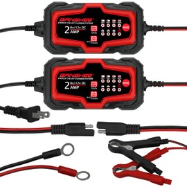 2-Pack 2A 6V 12V Battery Charger maintainer trickle for Harley Davidson Motorcycles