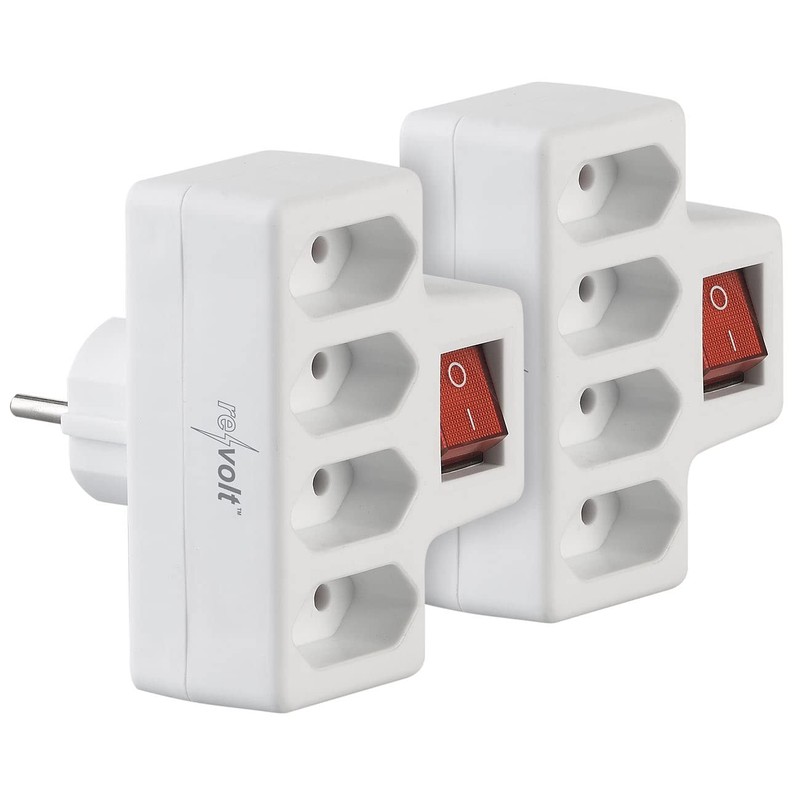 revolt Quadruple Sockets: Set of 4 4-Way Euro Sockets with