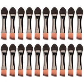 Jaasuee 20-Piece Eyeshadow Brushes Set - Dual Sided Sponge and Nylon Brush Applicators for Eyeshadow and Concealer - Travel-Friendly Makeup Tools in Silver/Black and Gold