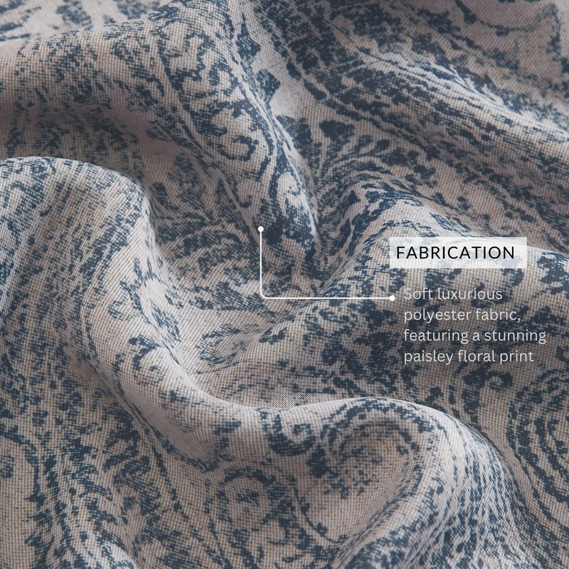 Elrene Home Fashions Vittoria Paisley Floral Printed Blackout Window Curtain