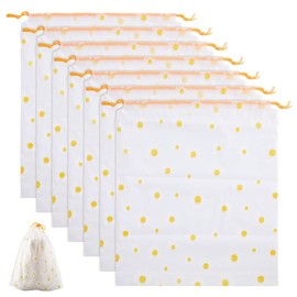 GORGECRAFT 8Pcs Travel Shoe Bags with Rope Yellow Flower Pattern Portable Transparent Clear Drawstring Shoe Storage Bag Organizers Pouch for Men Women Shoes Packing 13.58x11.61 inch, yellow,