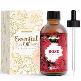 Rose Essential Oil 4 Fl Oz (120ml) - Pure and Natural Fragrance Oil, Aromatherapy Rose Oil for Diffusers, Massage, Candle Making, Room Spray Diffuser Oil for Home, Scented Oil Gift for Women
