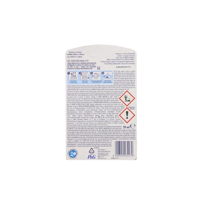 3 x Ambi Pur 3Volution Capri Air Freshener Refill 20