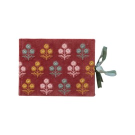 Creative Co-Op Embroidered Cotton Velvet Journal, Multicolor