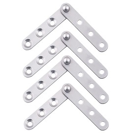 4PCS Door Hinges, 57mm x 16mm, 360 Degree Rotation Hidden Door Pivot Hinge for Inner Doors, Screens, Doors, Windows, Cabinets (59MM)