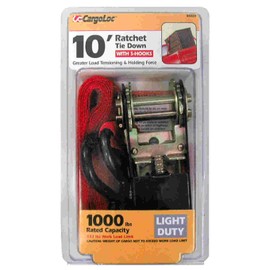 CargoLoc 84029 Ratchet Tie Downs with S-Hooks, Compact, 1-Inch x 10-Inch
