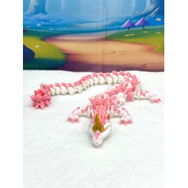 Generic Unicorn Dragon, 3D Printed Articulated White and Pink Unicorn Dragon, Fidget Toy ADHD Autism, Home Office Decor Executive Desk Toy D051-DR, Large, Brown