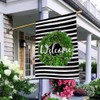 AOYEGO Boxwood Wreath Welcome House Flag 28 x 40 Inch