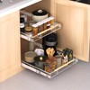 KIKIBRO Expandable Pull Out Drawer Cabinet Organizer, Adjustable Width Bottom-Mounted