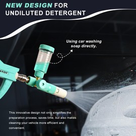 Foam Cannon for Pressure Washer, Soap Cannon with 1/4" Quick Connect & Adjustable Nozzle for Car Wash, Universal Fit for Most Liquid Bottles-Blue