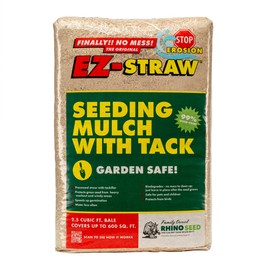 EZ-Straw Seeding Mulch with Tackifier - Biodegradable Processed Straw a 2.5 CU FT Bale (Covers up to 600 sq. ft.)