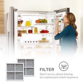 Biglumin Pack of 2 LG-LT120F Air Filter for Refrigerator, Compatible with LG Pure N Fresh ADQ73214405 ADQ73214404 ADQ73214408, Fresh Air Replacement Air Filter, Antibacterial Pur Air Fridge Filter