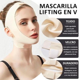 UOUOU Correa Adelgazante Facial, 2pcs Mascarilla con Forma de V,Mascarilla para la Barbilla,Faja Papada,Correa Facial Reutilizable,para Reducir las Arrugas Faciales de Doble Barbilla y la Piel Flácida